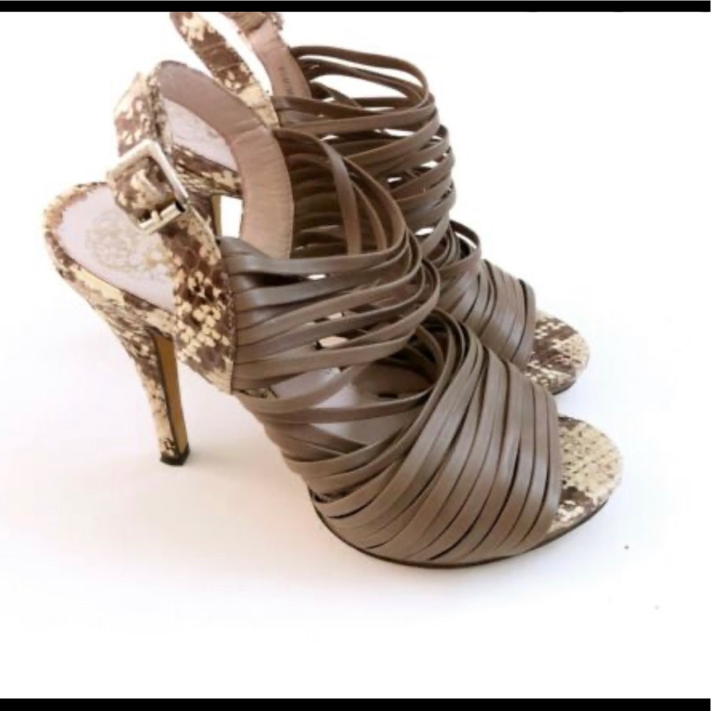 Vince Camuto - Strappy snake print heel 🖤